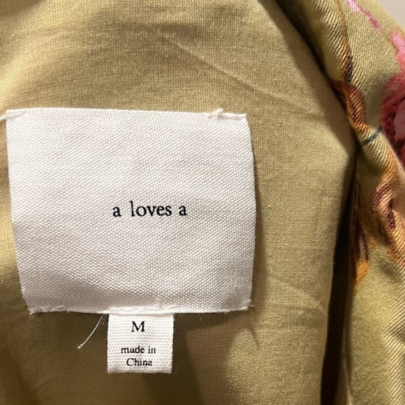 A Loves A Floral Cinched Waist Beige Pink Full Zip Lightweight Jacket Medium - Picture 9 of 12